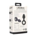 Vibrating Silicone Anal Plug with Loop - Black