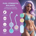 Vibrating and 5 Weight Interchangeable Kegel Kit with Remote Control - Purple