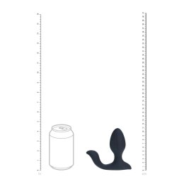 Vibrating and Rotating Silicone Anal Plug with Ball Stimulator - Black