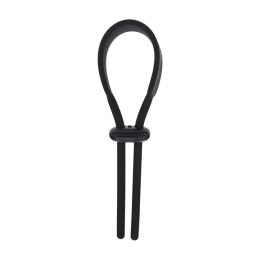 Wide Adjustable Silicone Lasso Cockring - 5mm - Black