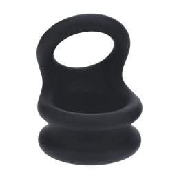 Wide Double O Silicone Cockring - L - Black