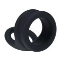 Wide Double O Silicone Cockring - L - Black