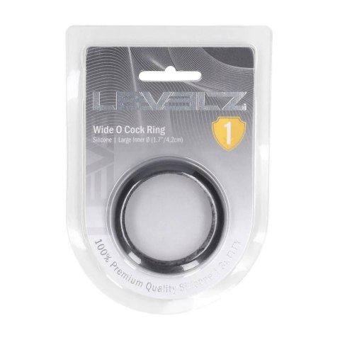 Wide O Silicone Cockring - L - 42mm - Black