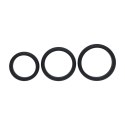 Wide O Silicone Cockring Set of 3 - L/XL/XXL - Black