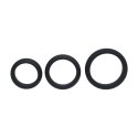 Wide O Silicone Cockring Set of 3 - S/M/L - Black