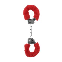 Pleasure Handcuffs Furry Red