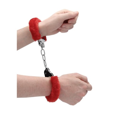 Pleasure Handcuffs Furry Red