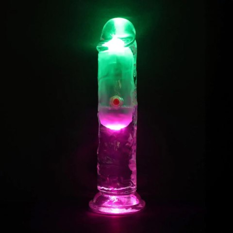LED Vibrating Straight Cock - 15 cm - Transparent
