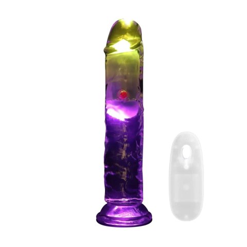 LED Vibrating Straight Cock - 18 cm - Transparent