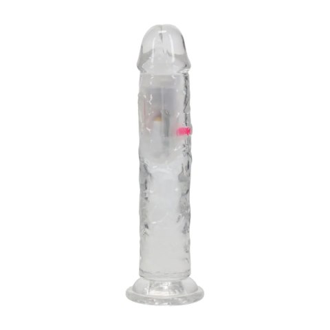 LED Vibrating Straight Cock - 18 cm - Transparent
