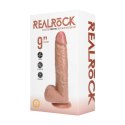 Vibrating Regular Straight Cock with Balls - 23 cm - Tan