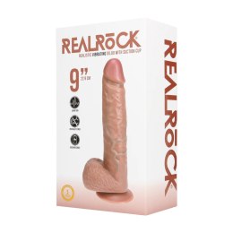 Vibrating Regular Straight Cock with Balls - 23 cm - Tan