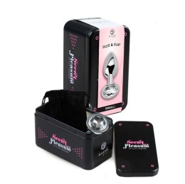 CLEAR CRYSTAL JEWELLED METAL BUTT PLUG S