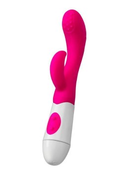 A-TOYS, Vibrator Nessy with Clitoral Stimulator, Silicone, Pink, 20 cm, 10 speeds, 2xAAA