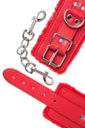 Anonymo handcuffs, PU leather, red, 27 cm