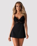Bielizna-810-BAB-1 babydoll i stringi czarna L/XL