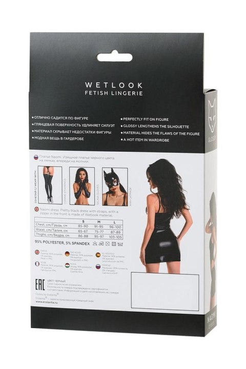 Wetlook black dress NAOMI - black XL